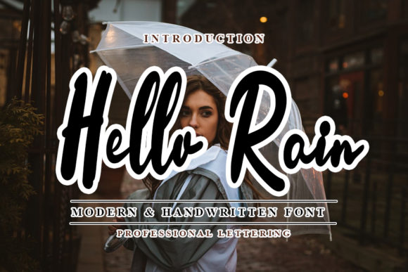 Hello Rain: A Versatile Handwritten Font for Creative Design